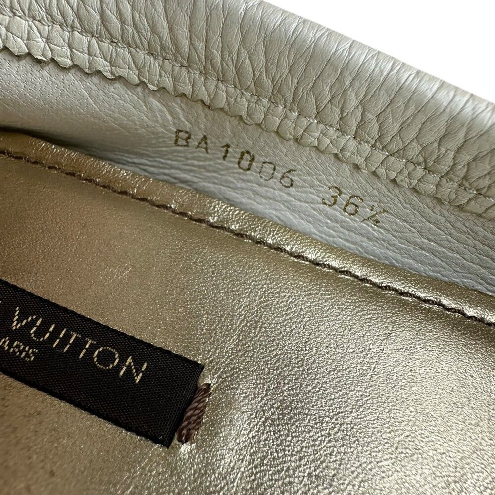 Louis Vuitton Gloria Shoes Flat Loafers Ivory US 6.5 EU 36.5 Leather Bow Logo - Picture 15 of 15